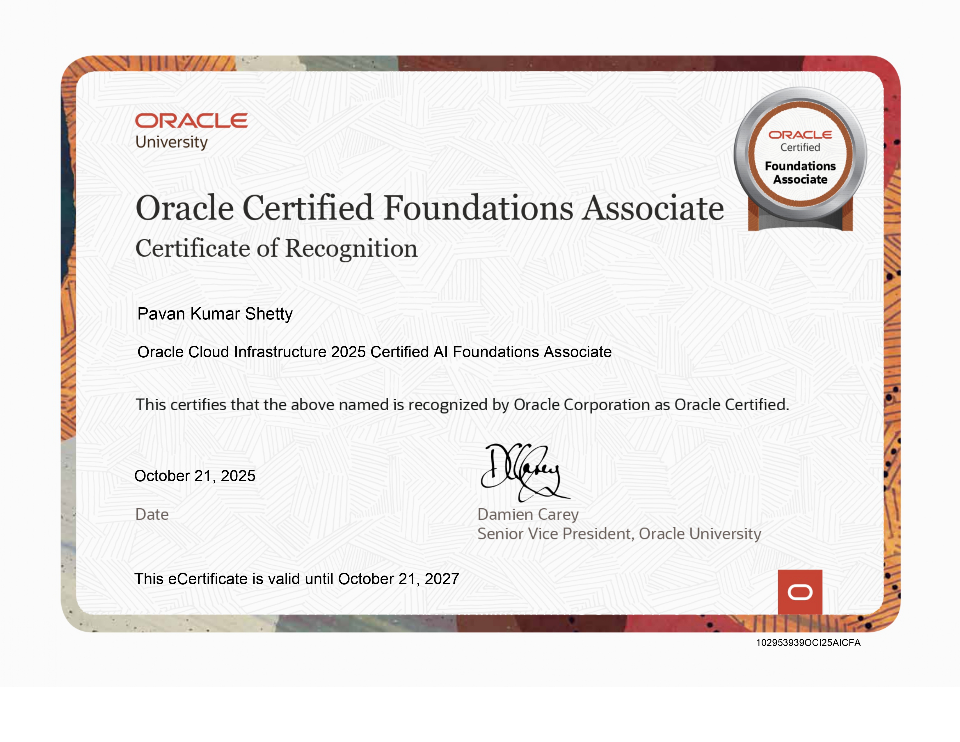 Oracle Certified Foundations Associate
